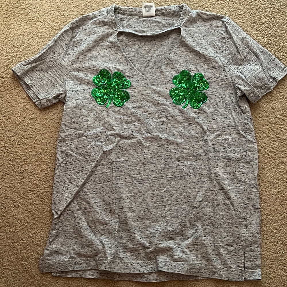 Gray lucky charm tshirt
